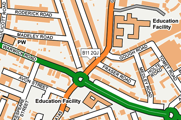 B11 2QJ map - OS OpenMap – Local (Ordnance Survey)
