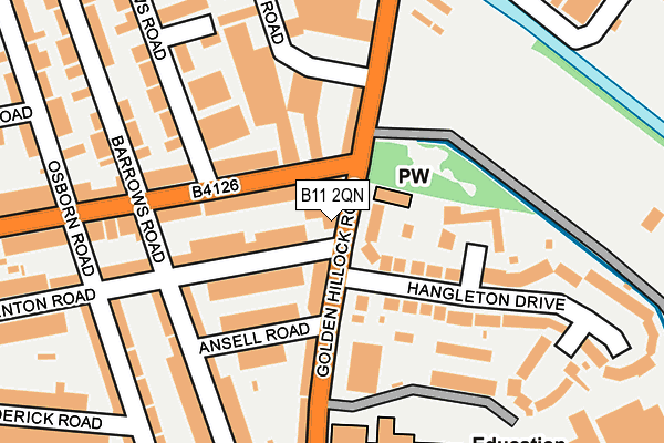 B11 2QN map - OS OpenMap – Local (Ordnance Survey)