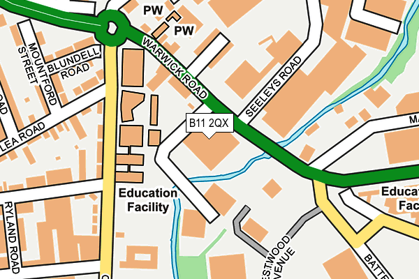 B11 2QX map - OS OpenMap – Local (Ordnance Survey)