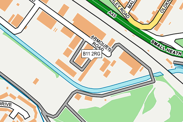 B11 2RG map - OS OpenMap – Local (Ordnance Survey)