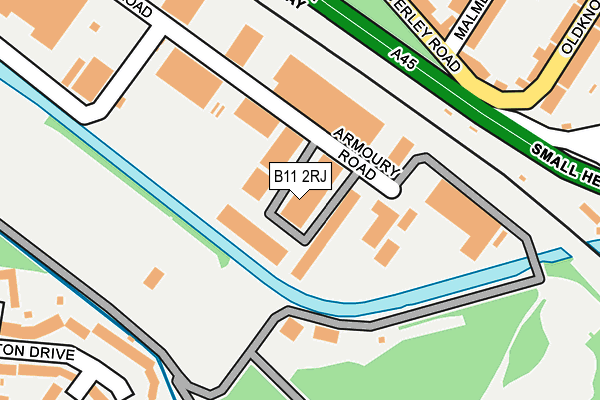 B11 2RJ map - OS OpenMap – Local (Ordnance Survey)