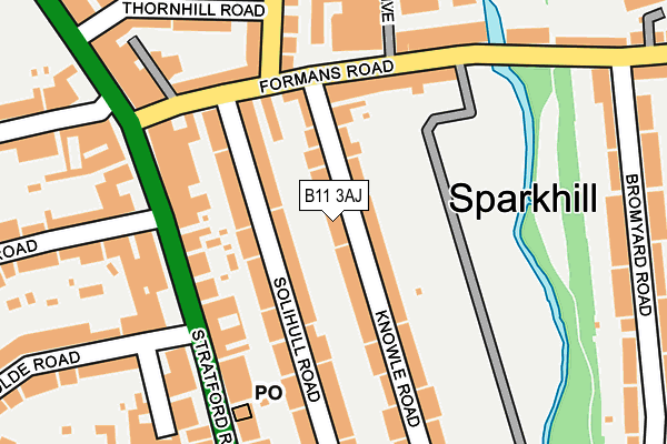 B11 3AJ map - OS OpenMap – Local (Ordnance Survey)