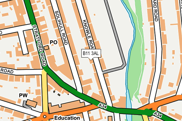 B11 3AL map - OS OpenMap – Local (Ordnance Survey)