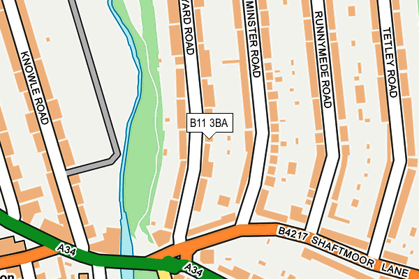 B11 3BA map - OS OpenMap – Local (Ordnance Survey)