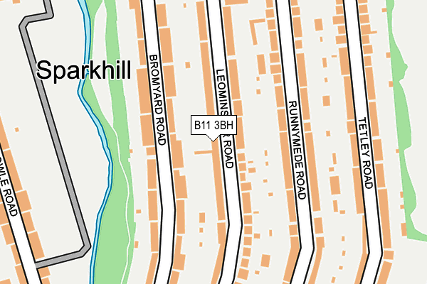 B11 3BH map - OS OpenMap – Local (Ordnance Survey)