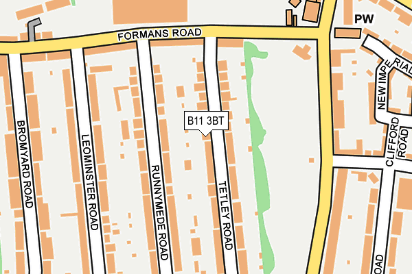 B11 3BT map - OS OpenMap – Local (Ordnance Survey)