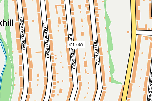 B11 3BW map - OS OpenMap – Local (Ordnance Survey)