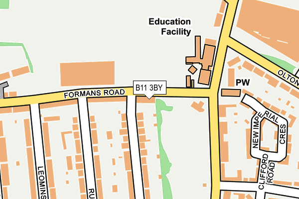 B11 3BY map - OS OpenMap – Local (Ordnance Survey)