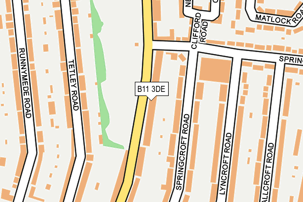 B11 3DE map - OS OpenMap – Local (Ordnance Survey)