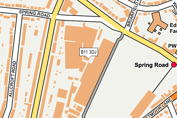 B11 3DJ map - OS OpenMap – Local (Ordnance Survey)