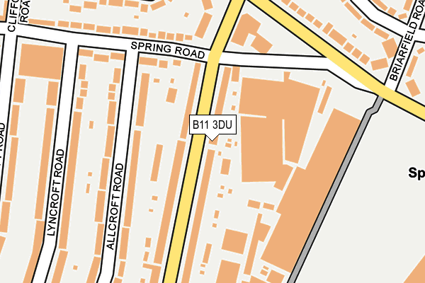 B11 3DU map - OS OpenMap – Local (Ordnance Survey)