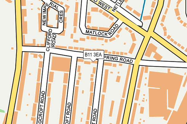 B11 3EA map - OS OpenMap – Local (Ordnance Survey)