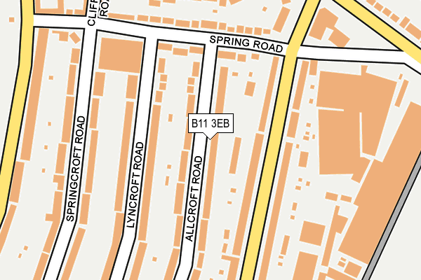 B11 3EB map - OS OpenMap – Local (Ordnance Survey)