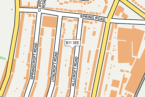 B11 3EE map - OS OpenMap – Local (Ordnance Survey)