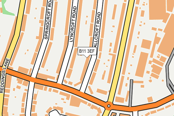 B11 3EF map - OS OpenMap – Local (Ordnance Survey)