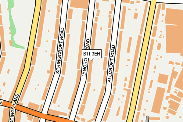 B11 3EH map - OS OpenMap – Local (Ordnance Survey)