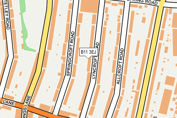 B11 3EJ map - OS OpenMap – Local (Ordnance Survey)