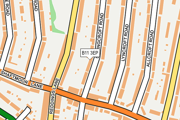 B11 3EP map - OS OpenMap – Local (Ordnance Survey)