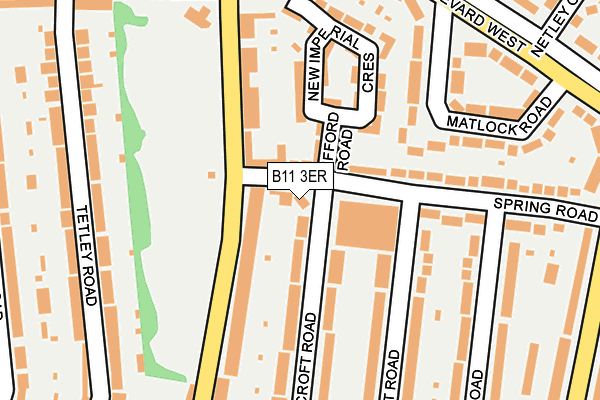 B11 3ER map - OS OpenMap – Local (Ordnance Survey)