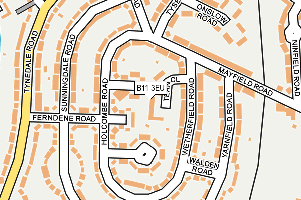 B11 3EU map - OS OpenMap – Local (Ordnance Survey)
