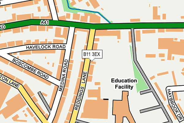 B11 3EX map - OS OpenMap – Local (Ordnance Survey)