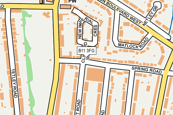 B11 3FG map - OS OpenMap – Local (Ordnance Survey)