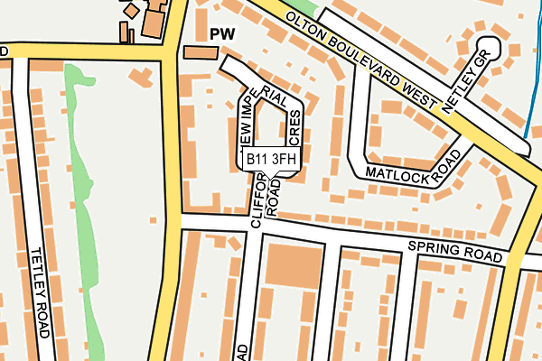 B11 3FH map - OS OpenMap – Local (Ordnance Survey)