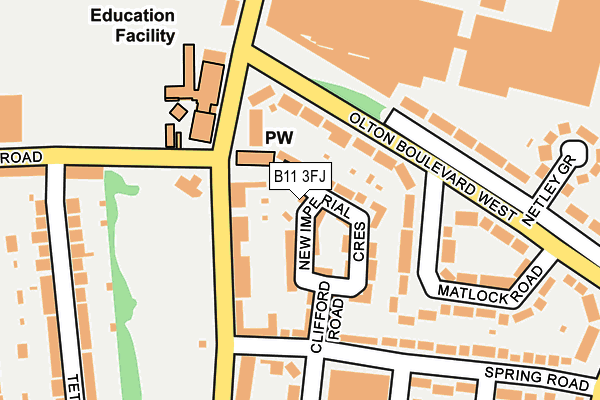 B11 3FJ map - OS OpenMap – Local (Ordnance Survey)