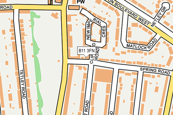 B11 3FN map - OS OpenMap – Local (Ordnance Survey)