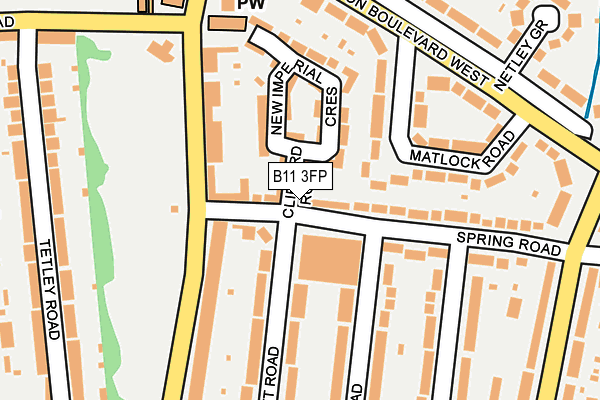 B11 3FP map - OS OpenMap – Local (Ordnance Survey)