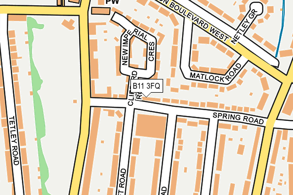 B11 3FQ map - OS OpenMap – Local (Ordnance Survey)