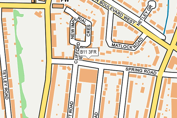 B11 3FR map - OS OpenMap – Local (Ordnance Survey)