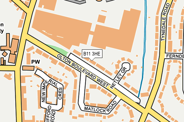 B11 3HE map - OS OpenMap – Local (Ordnance Survey)