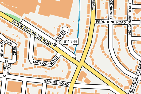 B11 3HH map - OS OpenMap – Local (Ordnance Survey)