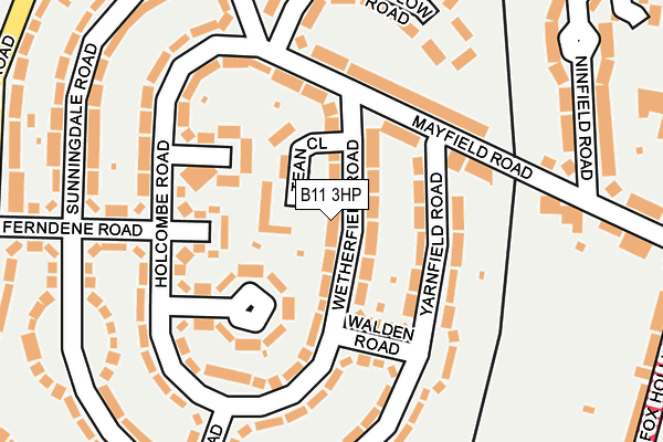 B11 3HP map - OS OpenMap – Local (Ordnance Survey)