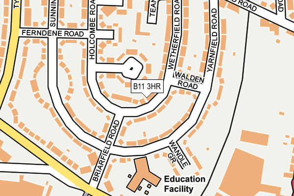 B11 3HR map - OS OpenMap – Local (Ordnance Survey)