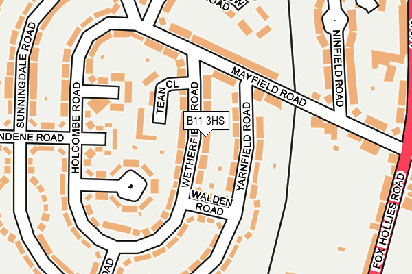 B11 3HS map - OS OpenMap – Local (Ordnance Survey)