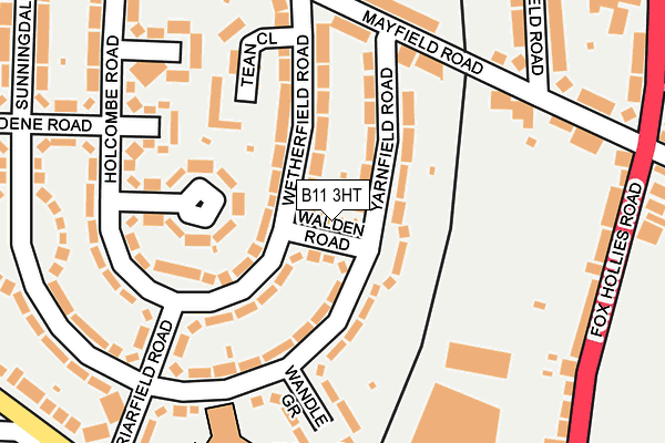 B11 3HT map - OS OpenMap – Local (Ordnance Survey)