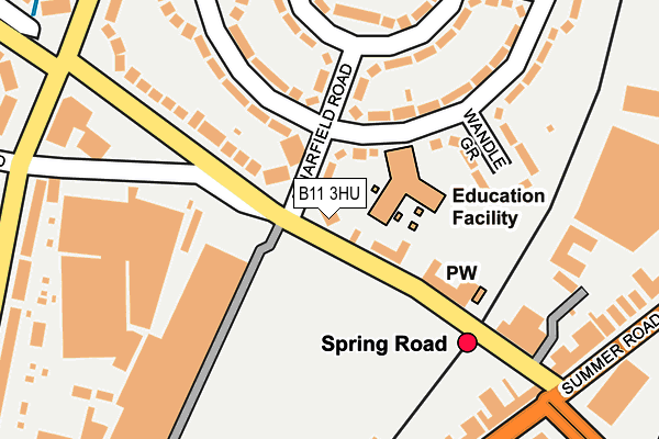 B11 3HU map - OS OpenMap – Local (Ordnance Survey)