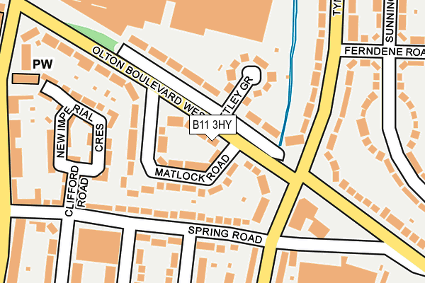 B11 3HY map - OS OpenMap – Local (Ordnance Survey)