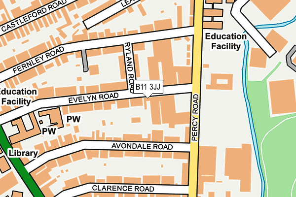 B11 3JJ map - OS OpenMap – Local (Ordnance Survey)