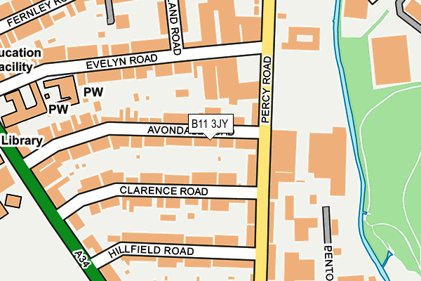 B11 3JY map - OS OpenMap – Local (Ordnance Survey)