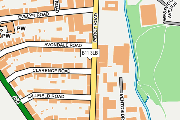 B11 3LB map - OS OpenMap – Local (Ordnance Survey)