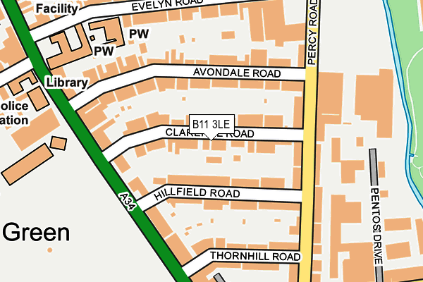 B11 3LE map - OS OpenMap – Local (Ordnance Survey)