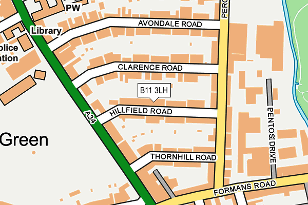 B11 3LH map - OS OpenMap – Local (Ordnance Survey)