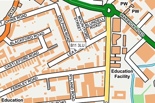 B11 3LU map - OS OpenMap – Local (Ordnance Survey)