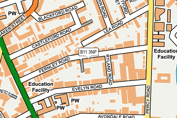 B11 3NP map - OS OpenMap – Local (Ordnance Survey)