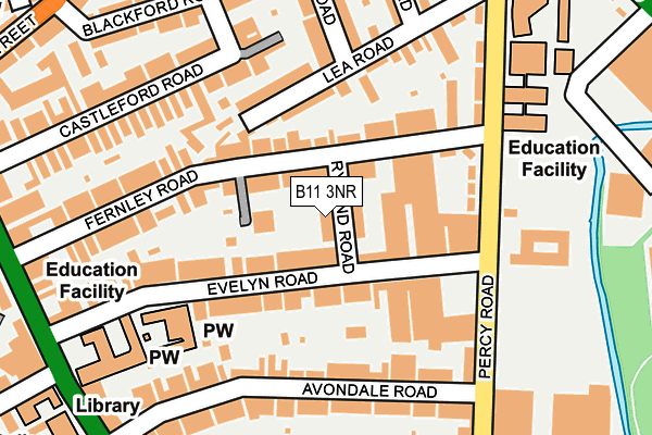 B11 3NR map - OS OpenMap – Local (Ordnance Survey)
