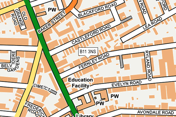 B11 3NS map - OS OpenMap – Local (Ordnance Survey)