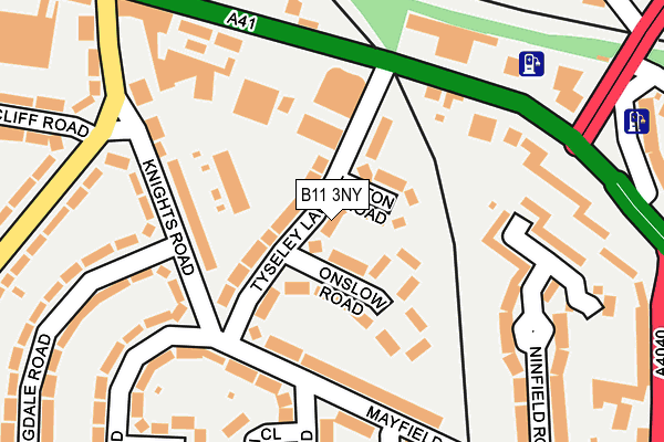 B11 3NY map - OS OpenMap – Local (Ordnance Survey)